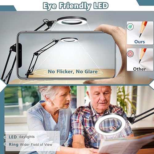 Magnifying glass lamp with adjustable swing arm — photo 4