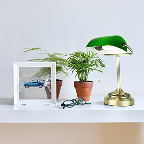 Morgan Antique Green and Brass Banker Lamp — photo 5
