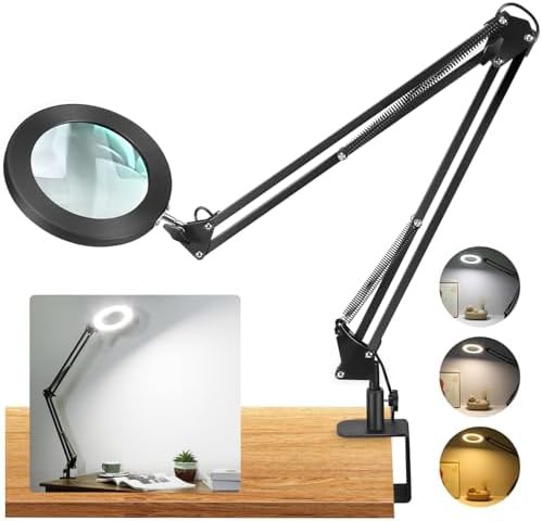 Large Real Glass Magnifier with Swing Arm
