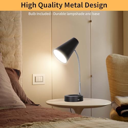Black Gooseneck Lamp with USB Charging — photo 5