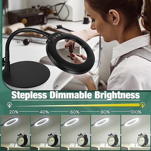 Flexible Gooseneck 12X Glass Magnifying Lamp — photo 5