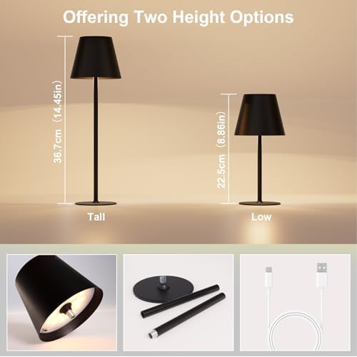 Cordless Rechargeable Battery Table Lamp Set — photo 2