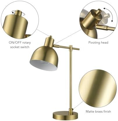 Matte Brass Metal Shade Desk Lamp 18 in — photo 5