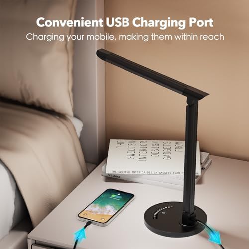 Black Metal Dimmable Touch Control Lamp — photo 4