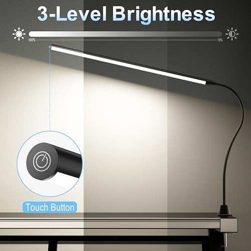 Ultra Long LED Clamp Lamp for Wide Workspaces — photo 4