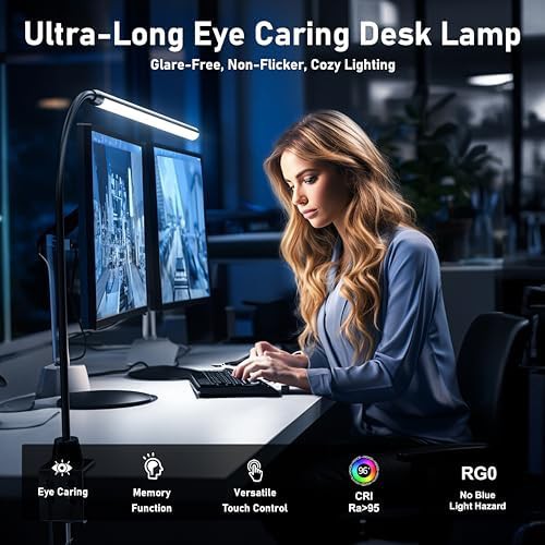 Ultra Long LED Clamp Lamp for Wide Workspaces — photo 5