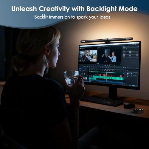 Black Backlit Monitor Lamp with Remote — photo 5