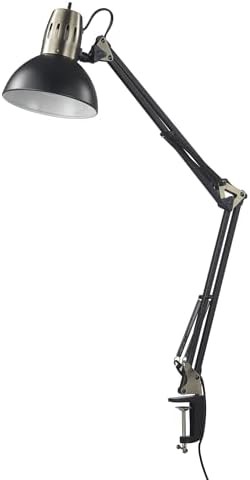 Black and Brass Multi-Joint Clamp Lamp