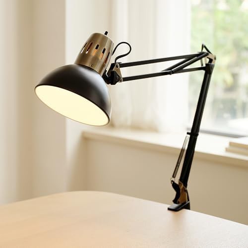 Black and Brass Multi-Joint Clamp Lamp — photo 3