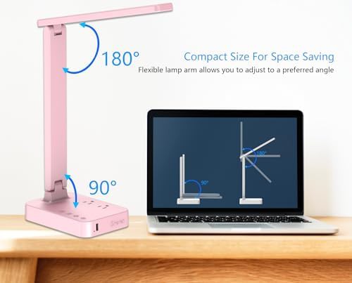 Pink Foldable LED Lamp with Charging Port — photo 5