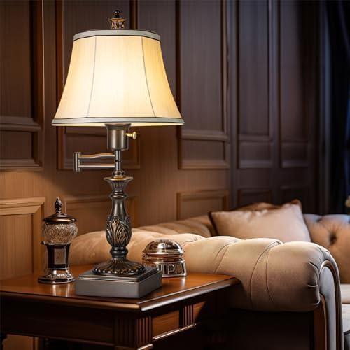 Vintage Swing Arm Table Lamp Set with USB — photo 4