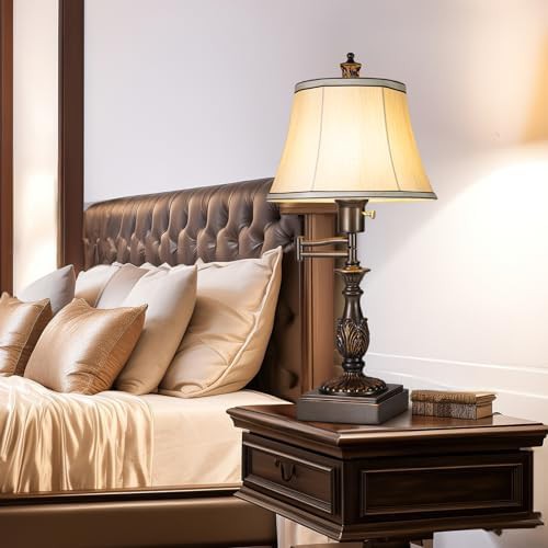 Vintage Swing Arm Table Lamp Set with USB — photo 5