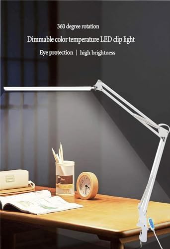 Adjustable swing arm lamp with clamp — photo 3