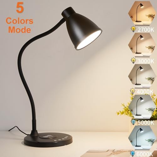 Black Bedside Lamp with Timer and USB — photo 4