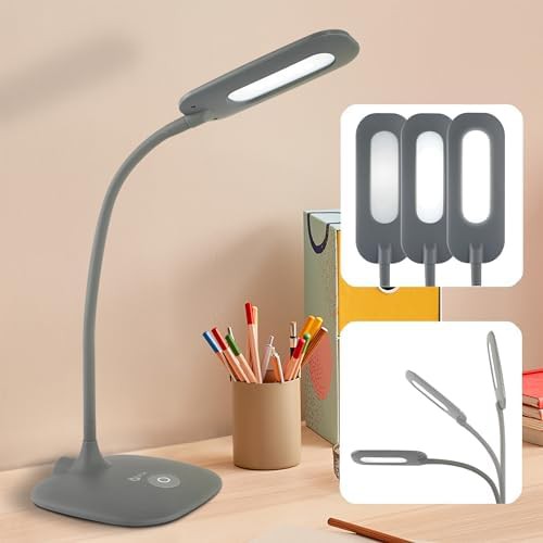 Grey Soft Touch LED Desk Lamp