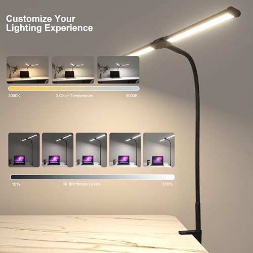 Dual Head LED Clamp Lamp with USB — photo 3