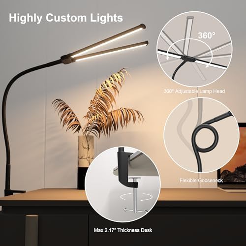 Dual Head LED Clamp Lamp with USB — photo 5