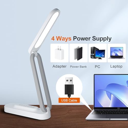 White Foldable Rechargeable LED Reading Lamp — photo 4