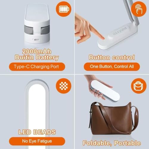 White Foldable Rechargeable LED Reading Lamp — photo 5