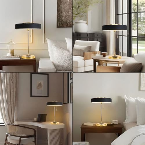 Black 3-Light Table Lamp with Pull Switch — photo 3
