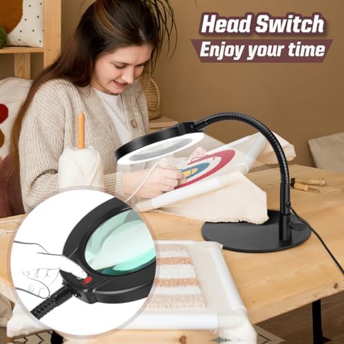 Black gooseneck magnifying lamp for crafts — photo 5