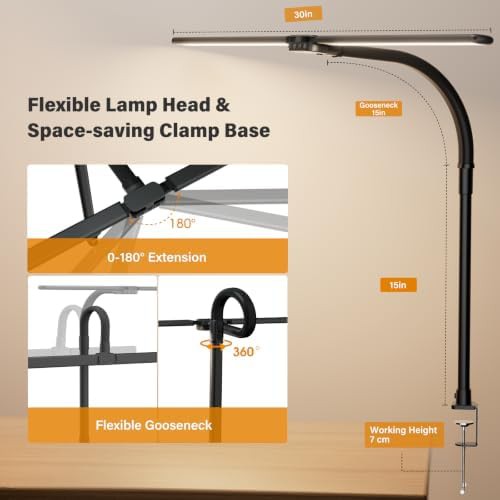 Double Head LED Desk Lamp with Clamp — photo 5