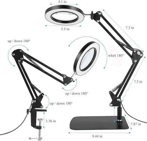 Magnifying LED Desk Lamp with Interchangeable Base — photo 4