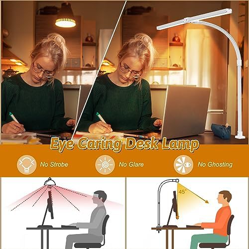Dual Head Monitor Light with Clamp and Base — photo 5