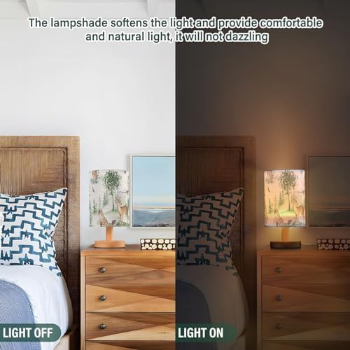 Woodland Animals Bedside Lamp with Wood Base — photo 4