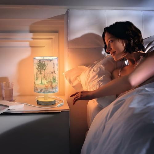 Woodland Animals Bedside Lamp with Wood Base — photo 5