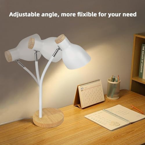 Grey Metal Table Lamp with Wood Grain — photo 4