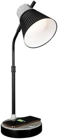 Wireless charging black and grey lamp