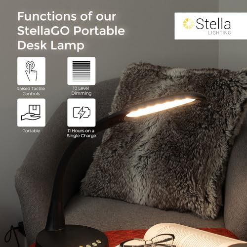 Black Portable Rechargeable Task Lamp — photo 3