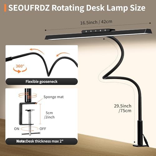 Adjustable Brightness Desk Lamp with Clamp — photo 3