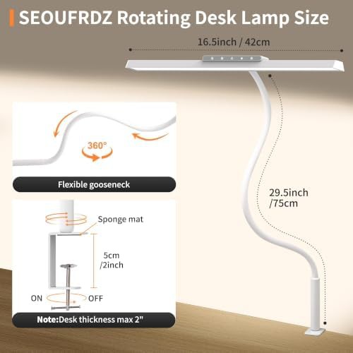 White LED Office Desk Light with Clamp — photo 3