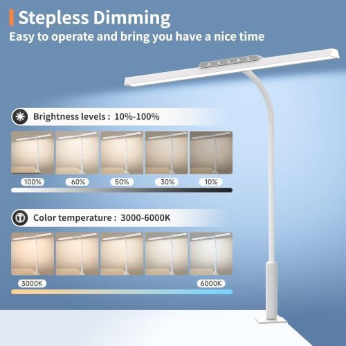 White LED Office Desk Light with Clamp — photo 5