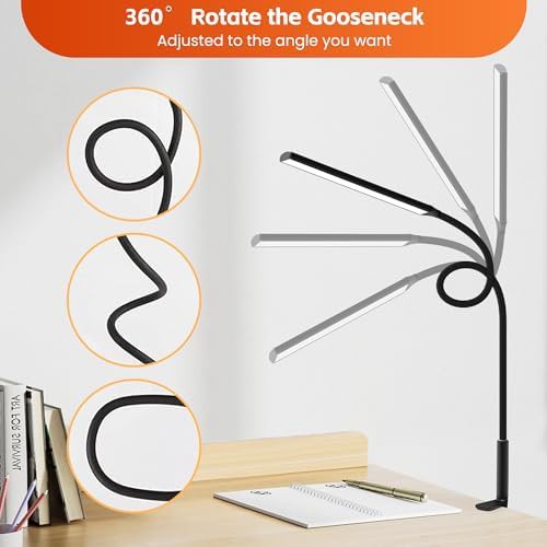 Black Gooseneck Desk Light with Clamp — photo 4