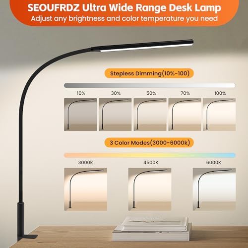 Black Gooseneck Desk Light with Clamp — photo 5