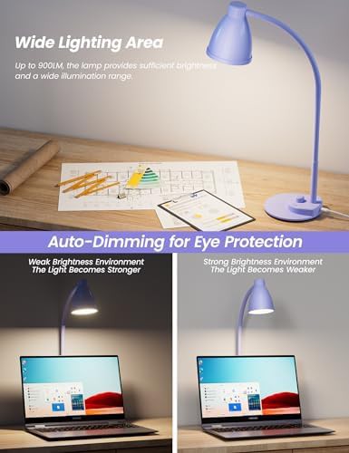 Lilac Purple Study Lamp with USB — photo 4