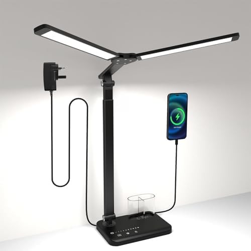 Dual Head LED Lamp with USB Ports