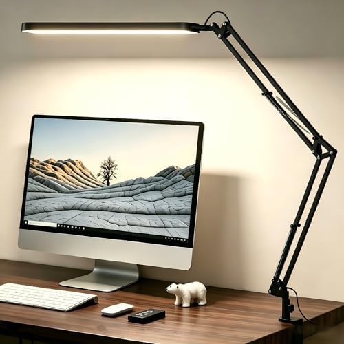 Adjustable Swing Arm Black Office Lamp