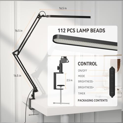 Adjustable Swing Arm Black Office Lamp — photo 3