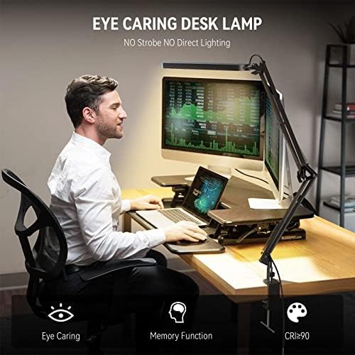 Adjustable Swing Arm Black Office Lamp — photo 5