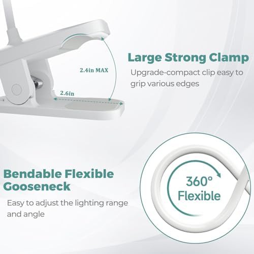 Rechargeable Clip on Reading Light 2 Pack — photo 3