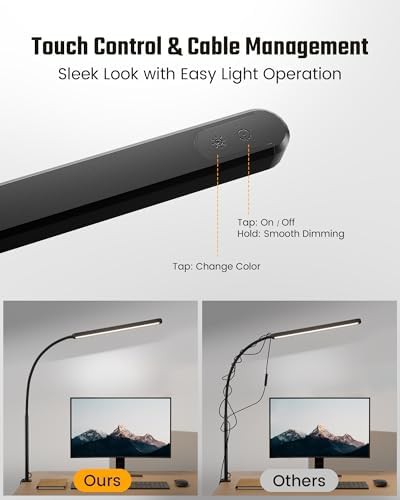 Flexible gooseneck clamp on office work lamp — photo 4