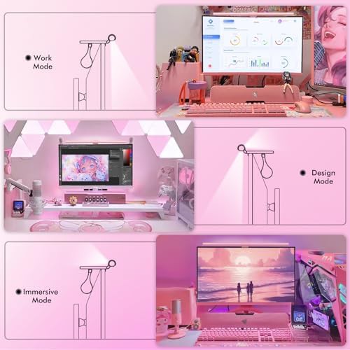 Pink Monitor Light Bar with Backlight — photo 3