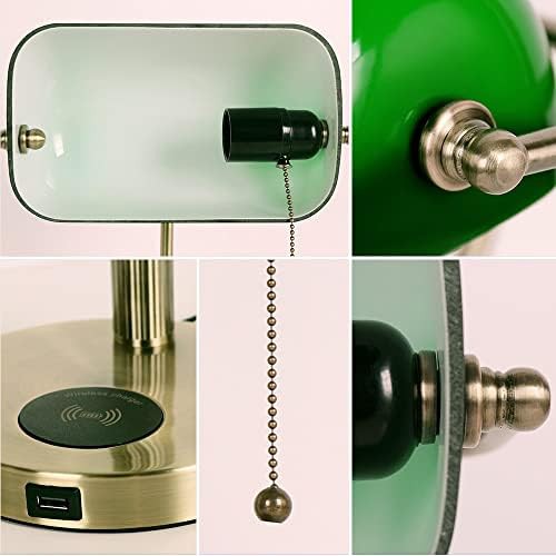 Bankers Lamp Set with Wireless Charging Port — photo 5