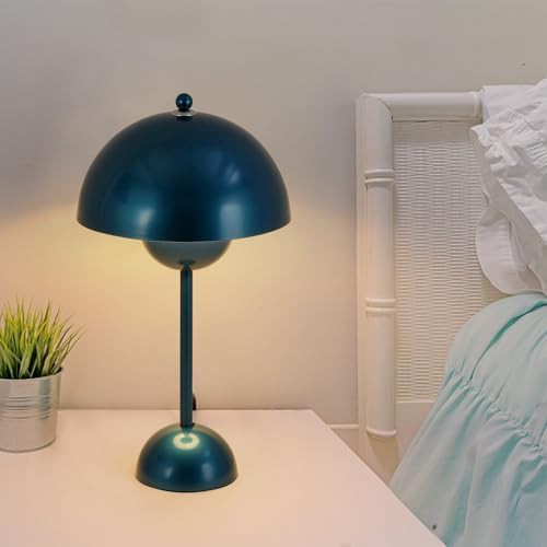 Mid-Century Modern Bud Table Lamp in Gentian Blue — photo 3