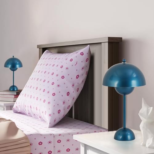 Mid-Century Modern Bud Table Lamp in Gentian Blue — photo 4