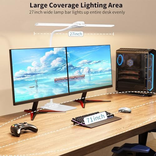 White Double Head LED Lamp with Weighted Base — photo 3